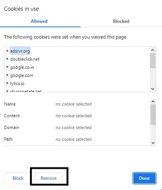 Clear cookies to Fix error code