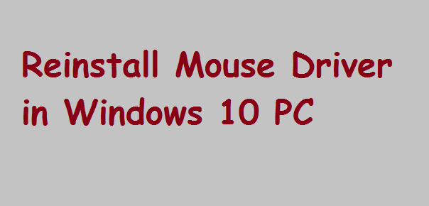 How to Reinstall Mouse Driver
