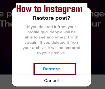 How to restore deleted posts on Instagram