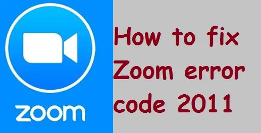 Zoom Error Code 2011