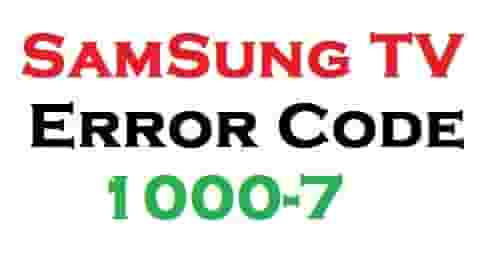 Samsung TV Error1000-7