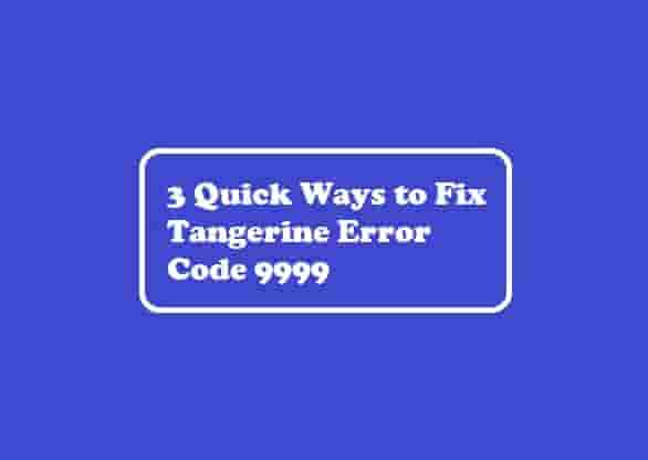 3 Quick Ways to Fix Tangerine Error Code 9999