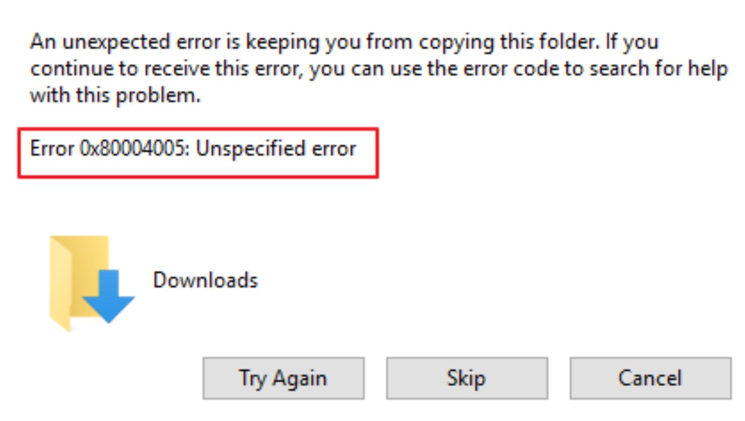 Fix: Error Code 0x80004005 in Windows 11 or 10