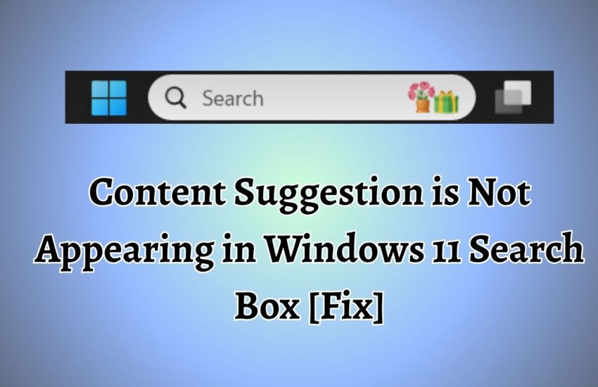Content Suggestion is Not Appearing in Windows 11 Search Box