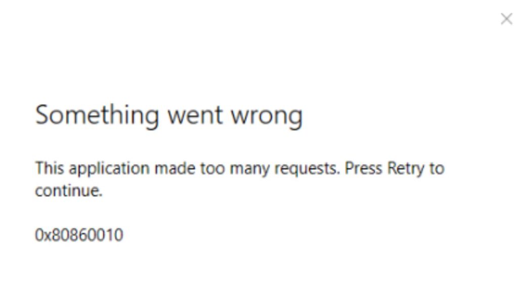 Error 0x80860010 in Windows 11
