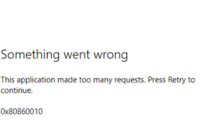 Error 0x80860010 in Windows 11