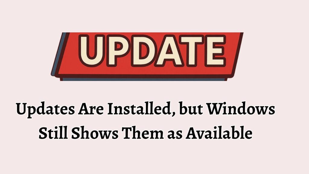 Updates Are Installed, but Windows Still Shows Them as Available