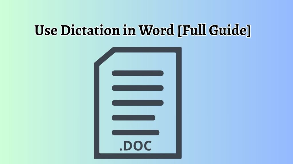 Use Dictation in Word