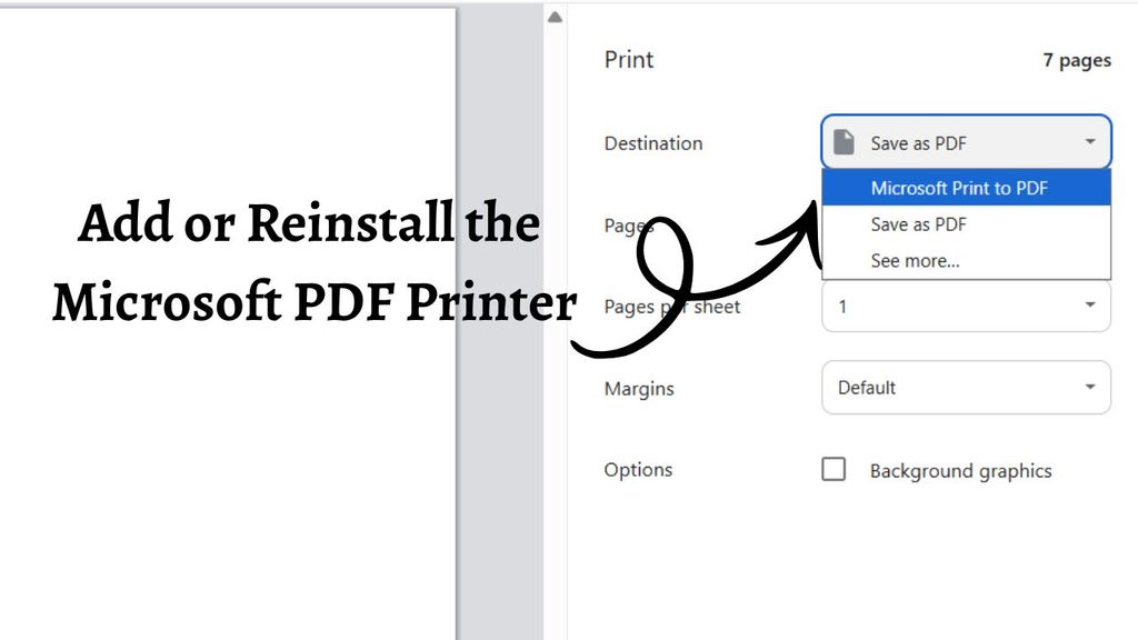 Add or Reinstall the Microsoft PDF Printer on Windows